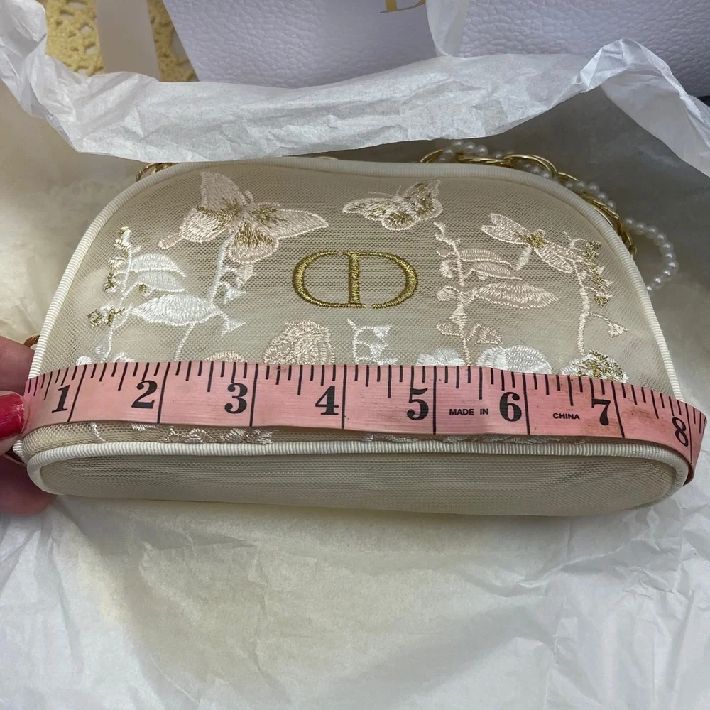 Dior Beauty Embroidered Cream Handbag